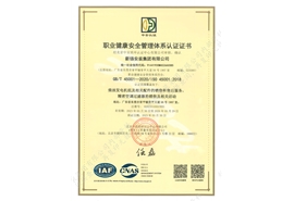 ISO 9001職業(yè)管理體系認證證書